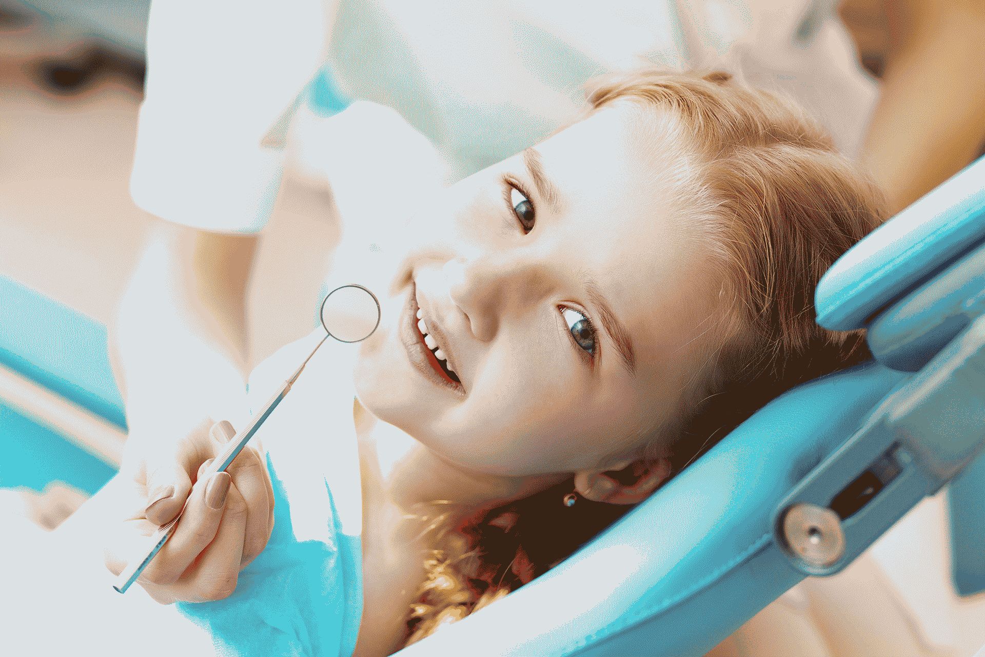 young girl at the dentist